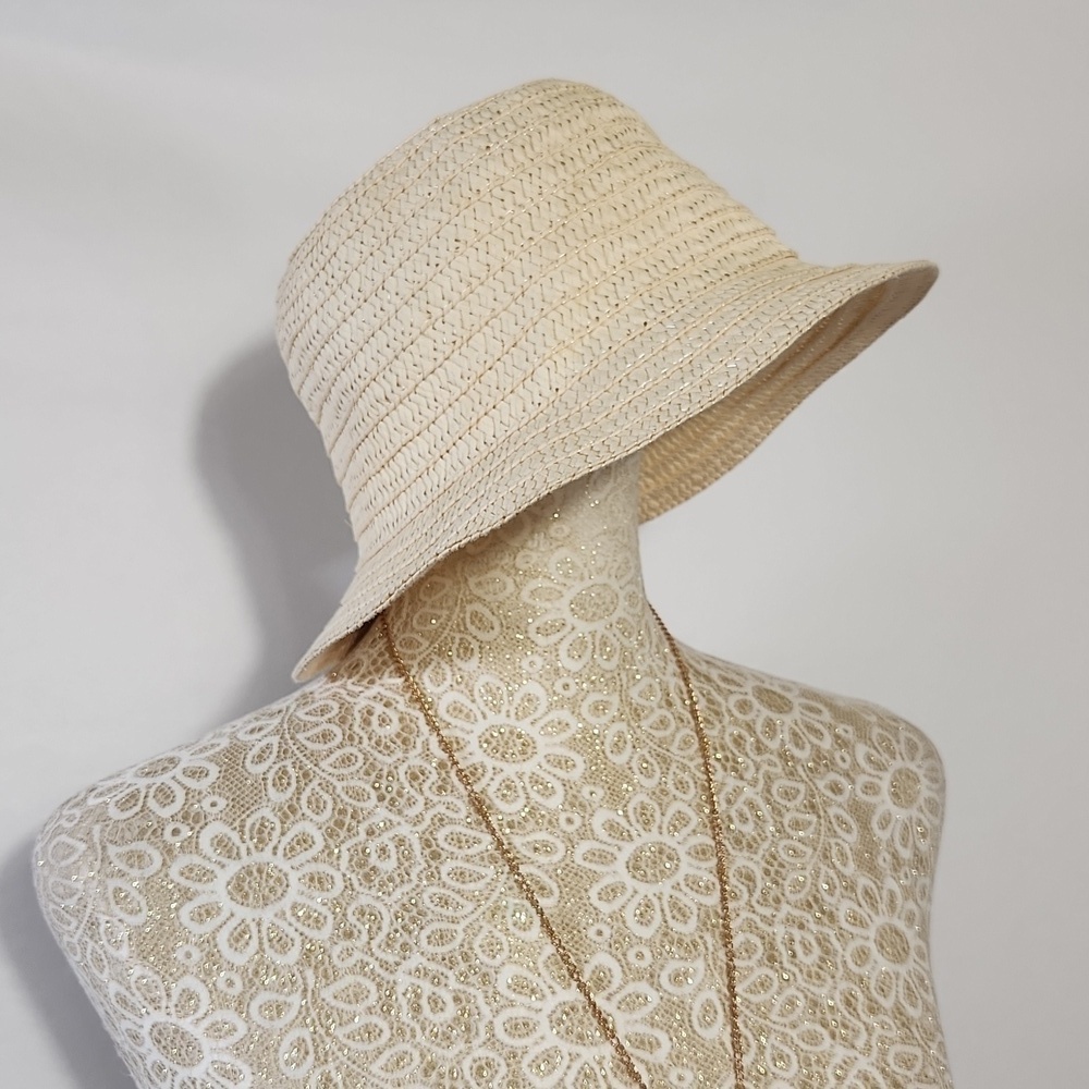 Straw Hat Natural Small Flexible Brim Bucket Sun Beach Street Wear Ladies Coasta